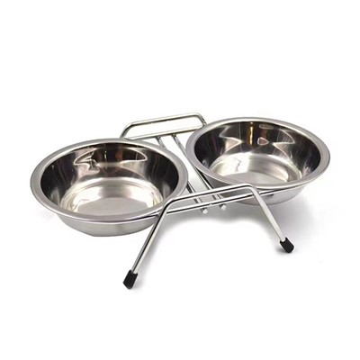 Hylle Doble hundeskåler i rustfritt stål